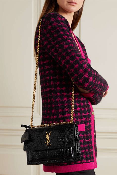 ysl sunset small crocodile|SAINT LAURENT Sunset small croc.